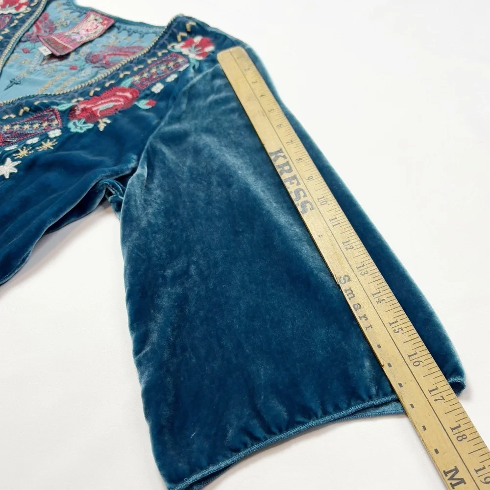 Johnny Was JWLA "Ava" Velvet Embroidered Tunic Dress – Medium - Picture 12 of 13